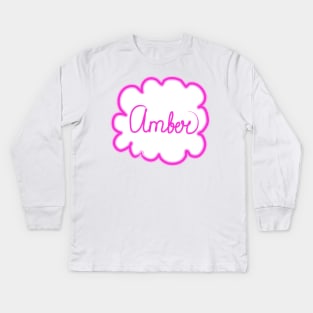 Amber. Female name. Kids Long Sleeve T-Shirt